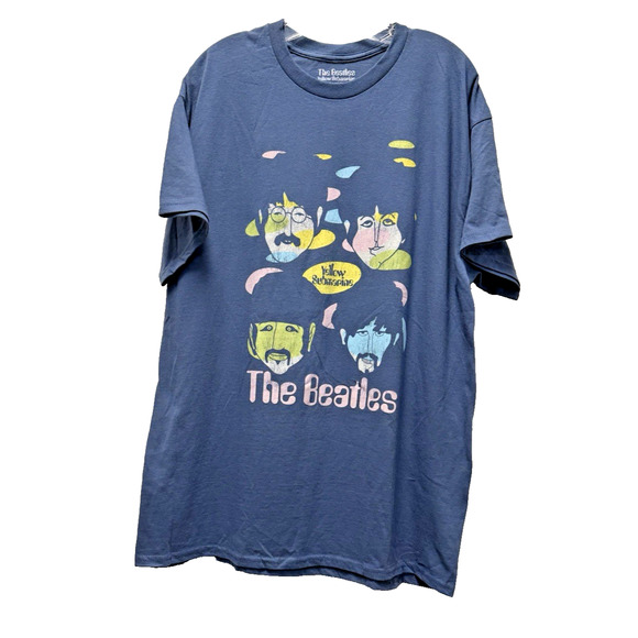 Beatles Yellow Submarine Blue T-shirt Ringo, Paul, John and George Size XL - Picture 1 of 6
